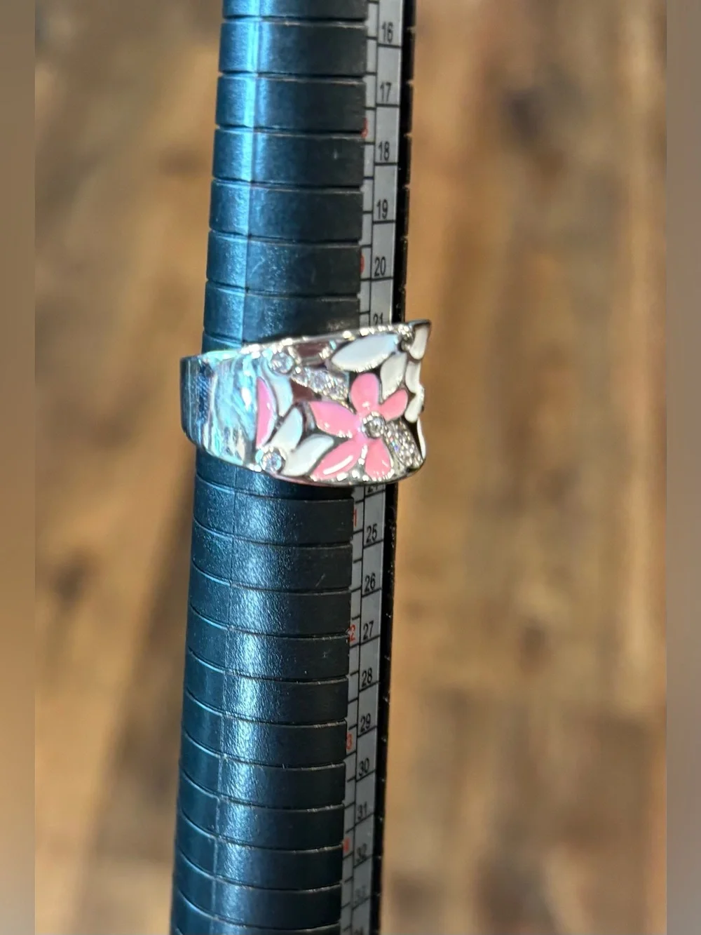 Unique Silver Enamel Statement Ring
